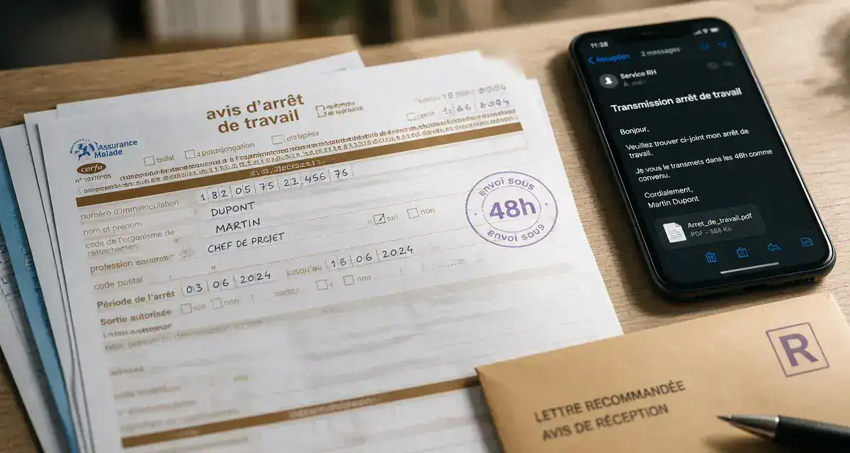 Arrêt de travail non envoyé dans les 48h à l’employeur : recours salarié et risques