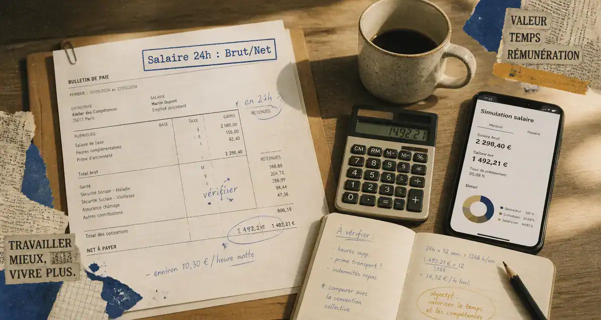 calcul salaire 24h semaine fiche de paie