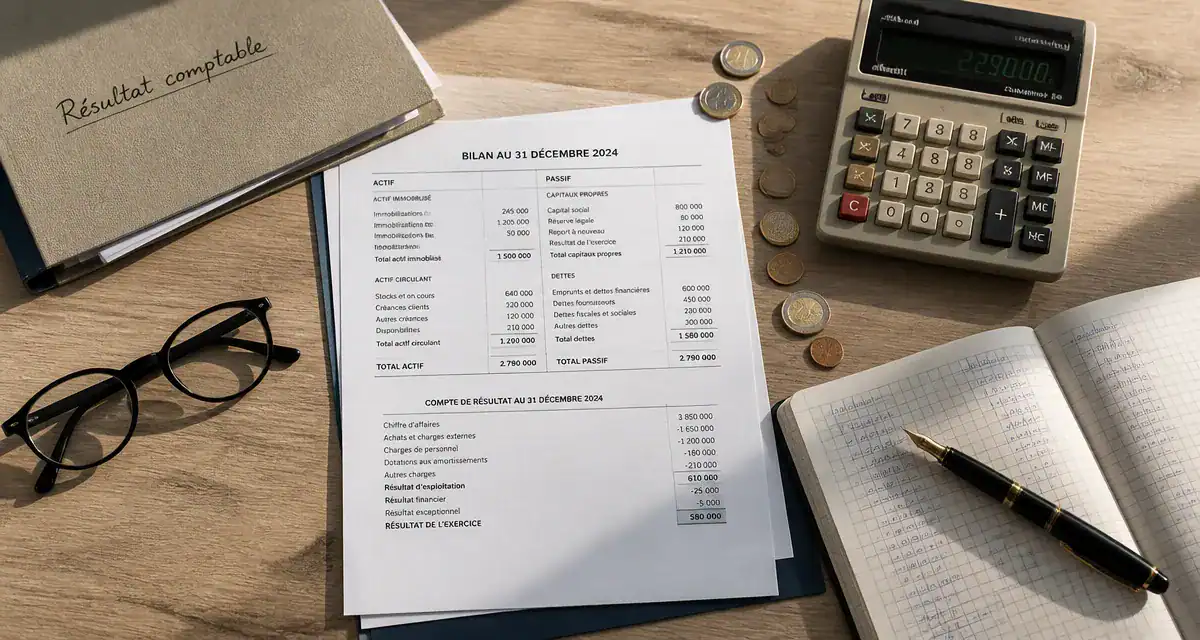 calculer le résultat comptable avec bilan et calculatrice