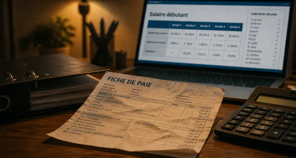 Comptable salaire débutant : fiche de paie, bureau et calculateur
