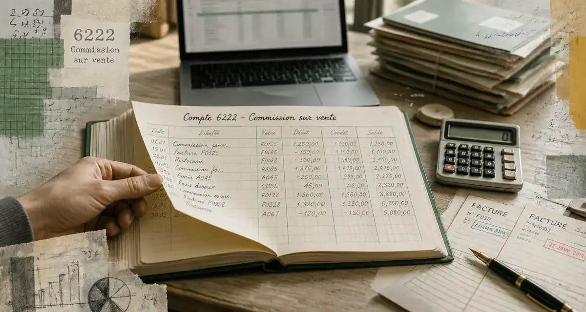 compte comptable commission sur vente registre et calculatrice