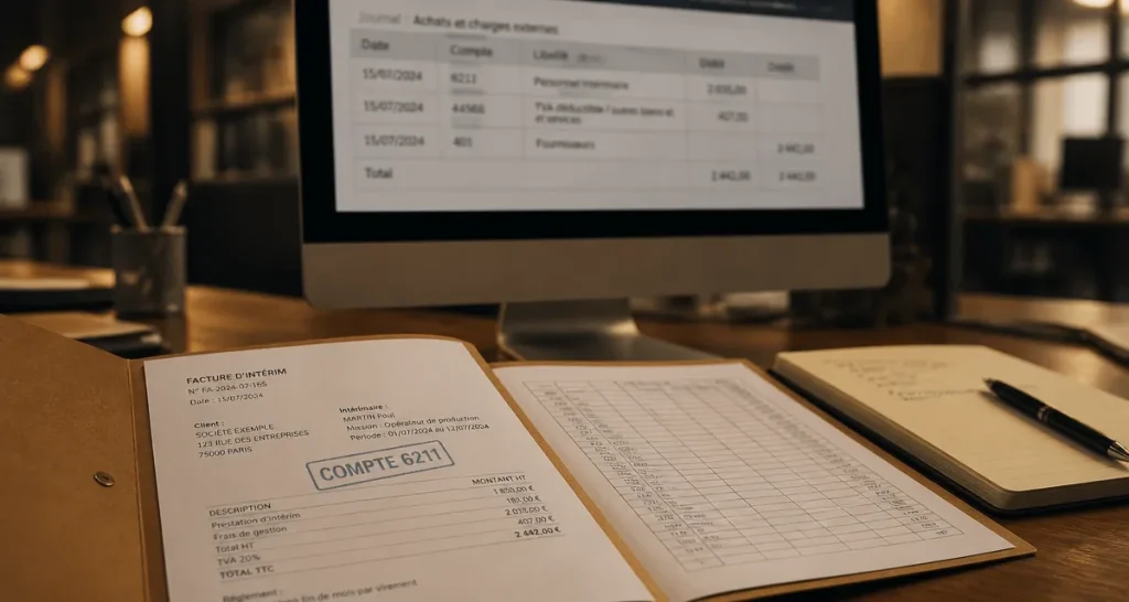 Compte comptable interim 6211, facture d’intérim