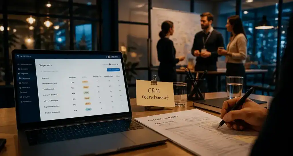 crm recrutement : annotation d’un dossier et tableau CRM pour relancer les viviers passifs