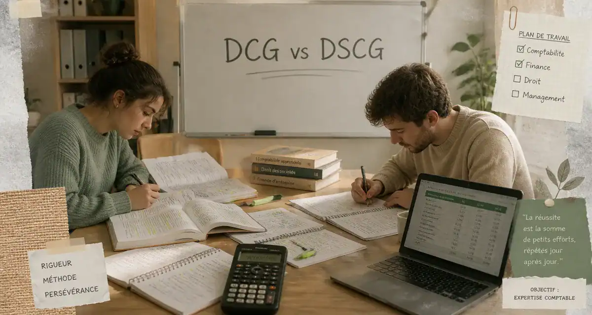 dcg dscg étudiants révisant en bureau