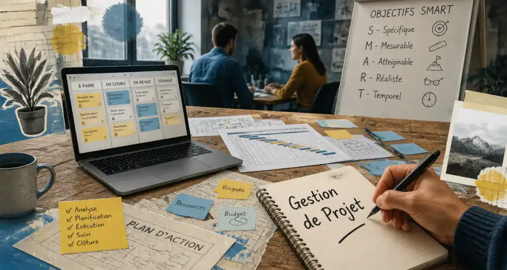 formation chef de projet en réunion avec outils