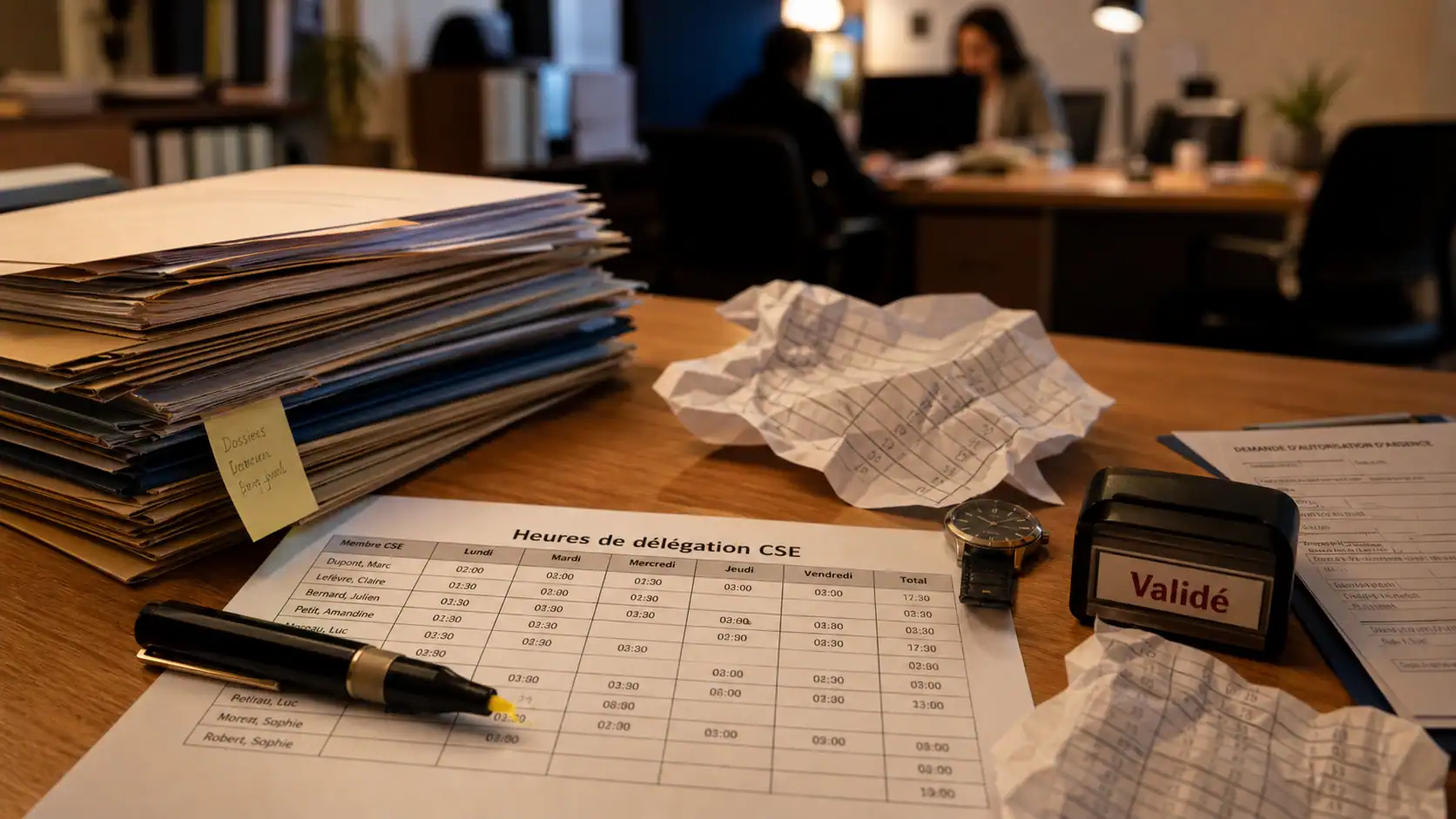 heure délégation cse : tableau et dossiers du CSE