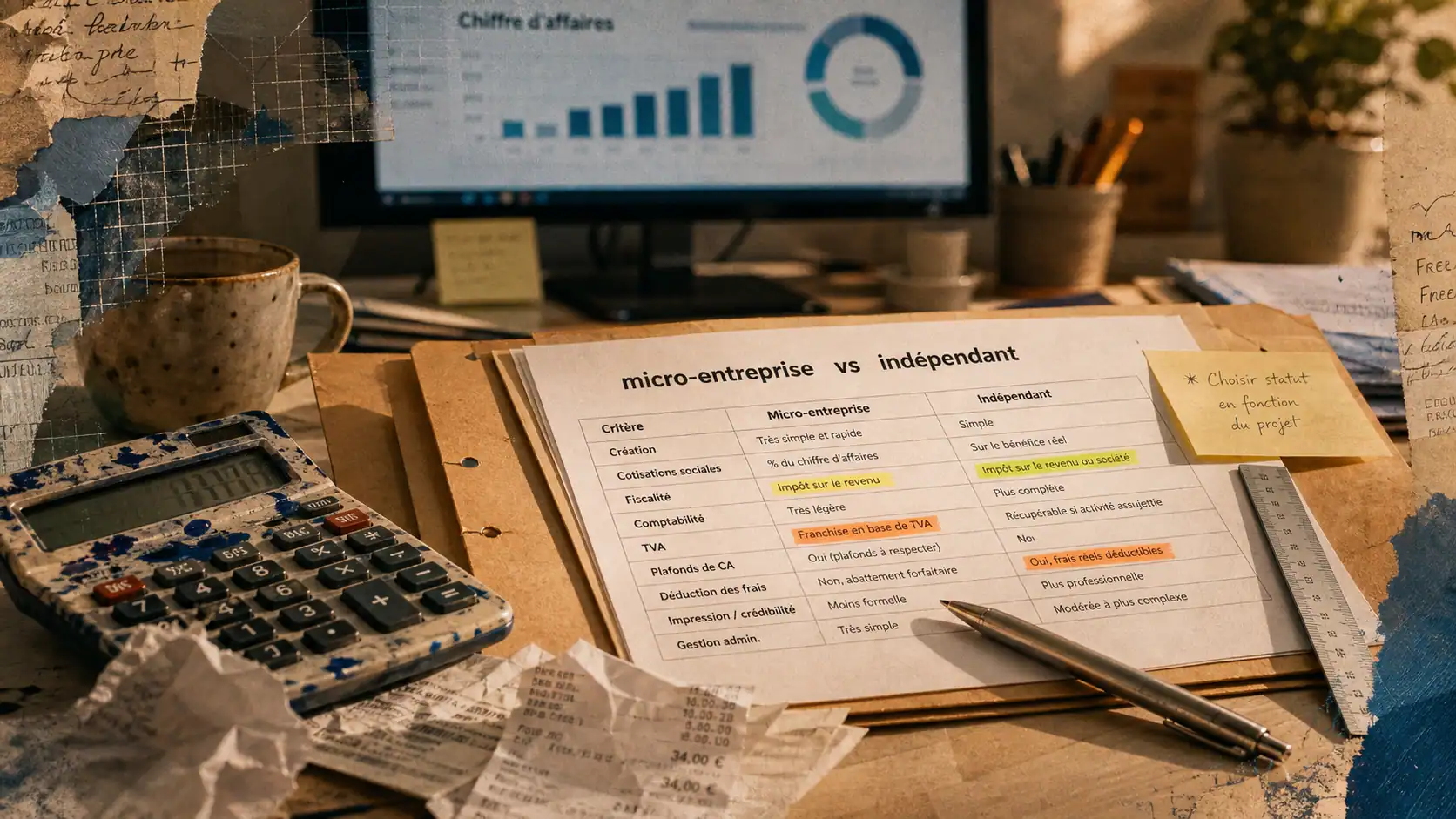 Travailleur indépendant ou auto entrepreneur : comparaison des statuts