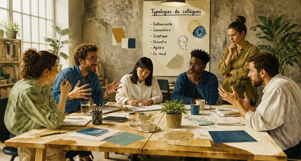 collègue de travail autour d'une table en open space