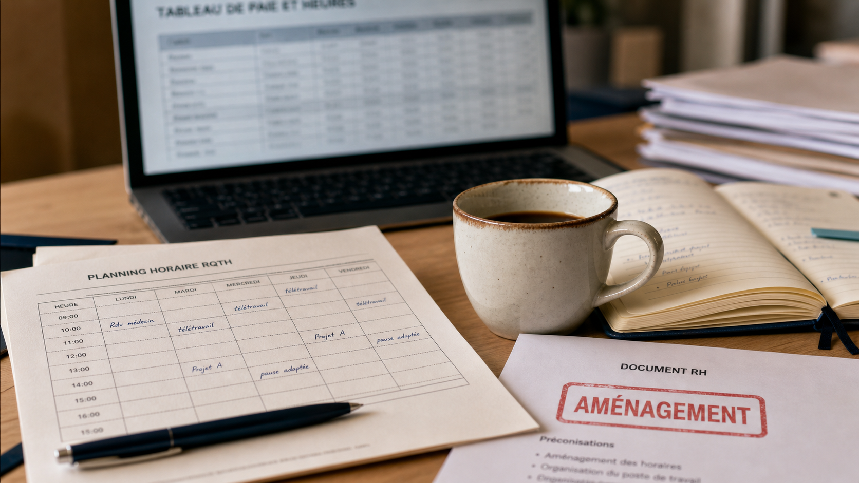 Aménagement horaire RQTH salaire : planning et paie RH