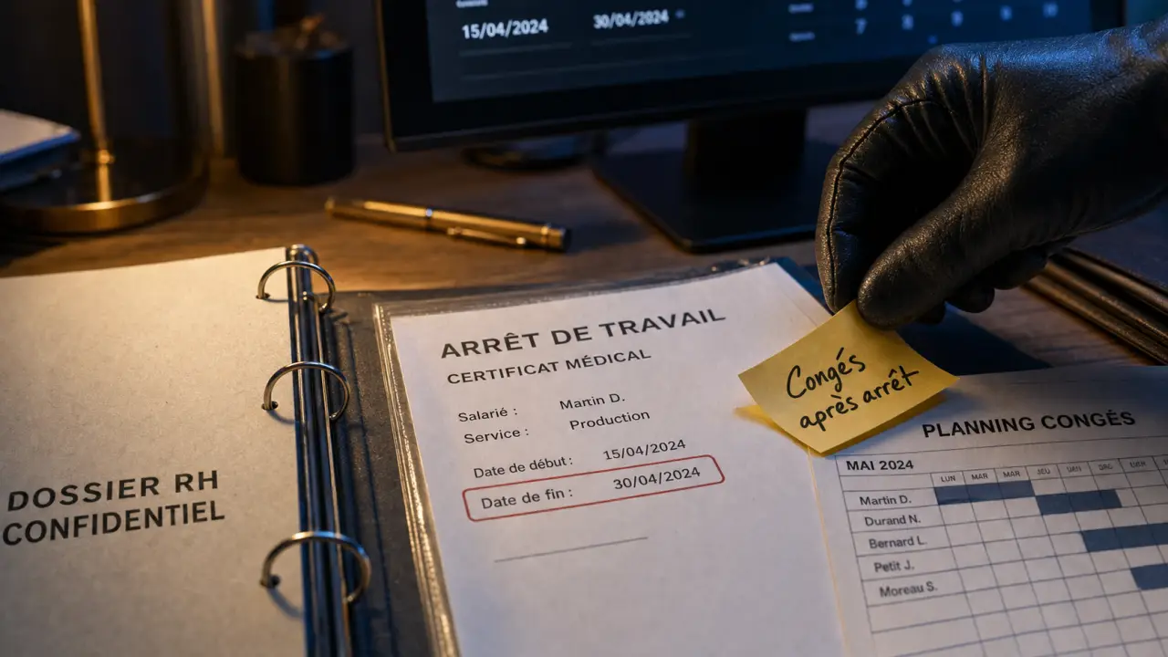 Arret maladie suivi de congés payés sans reprise, dates validées