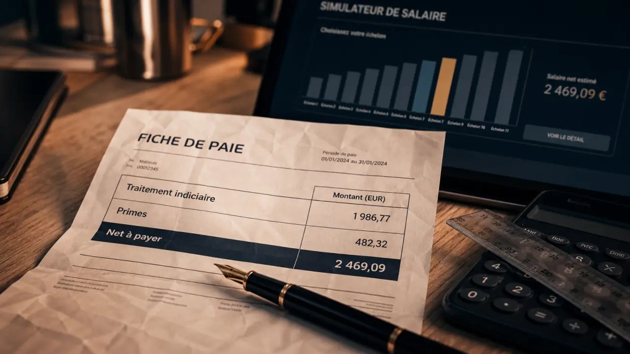 Calcul salaire prof : traitement indiciaire, primes et net à payer