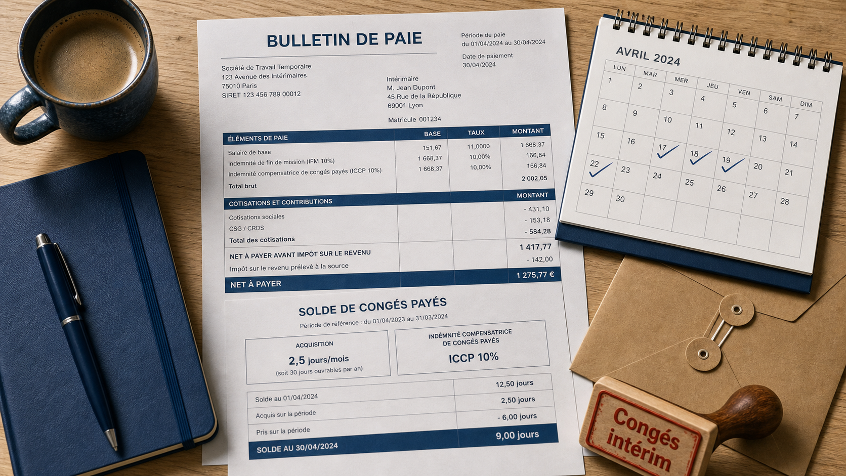 Congés en interim : droits, calcul et indemnités, paie et congés payés
