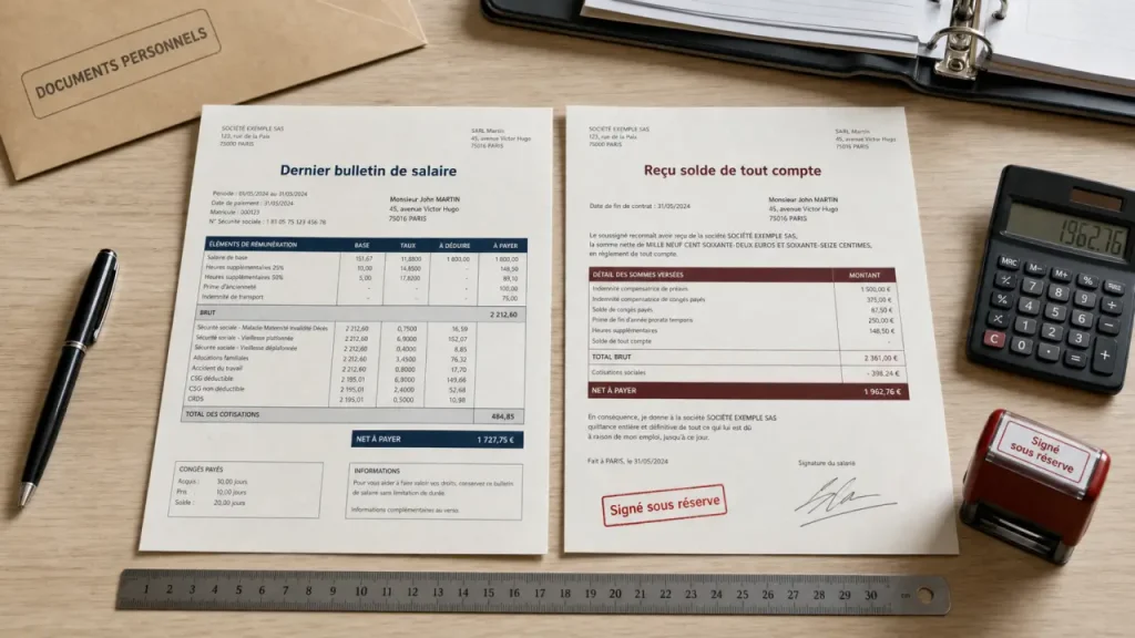 Dernier bulletin de salaire et solde de tout compte : les montants à vérifier avant de signer