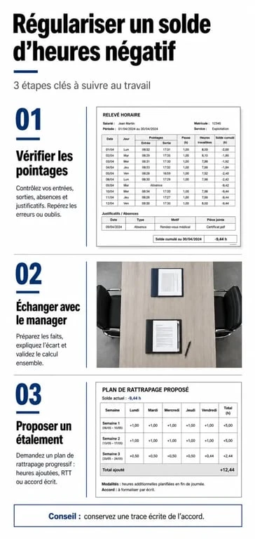 Étapes pour régulariser une dette d'heures envers son employeur