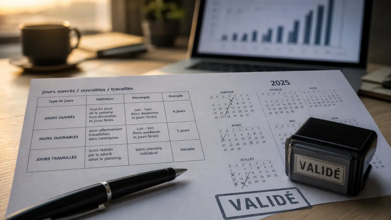 Calcul des jours de travail dans une année : 218 au forfait, 251 ouvrés