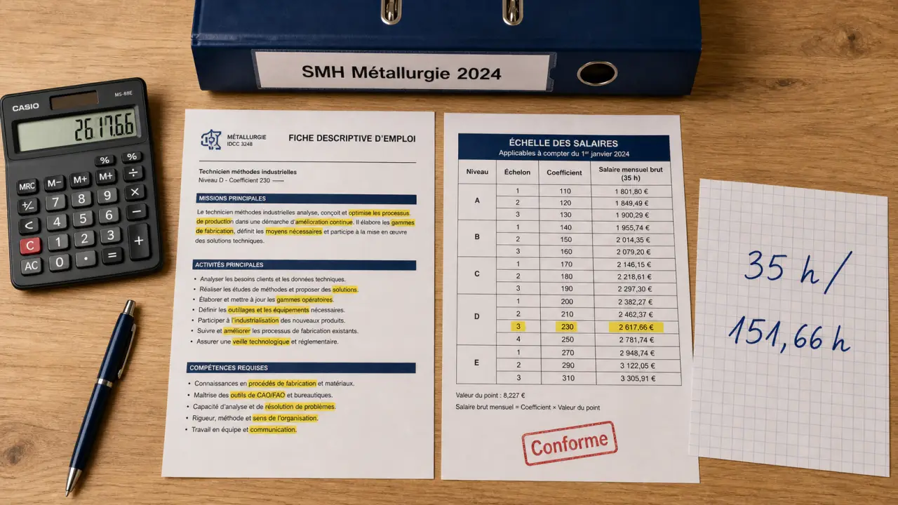 SMH métallurgie 2024 : grille et barème, classification, majorations