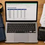Tableau pour calculer les heures de travail par mois : heures et totaux mensuels