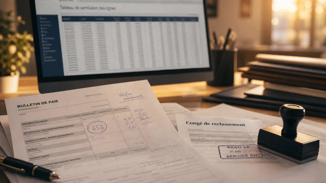 Exemple bulletin de paie congé de reclassement et calcul allocation