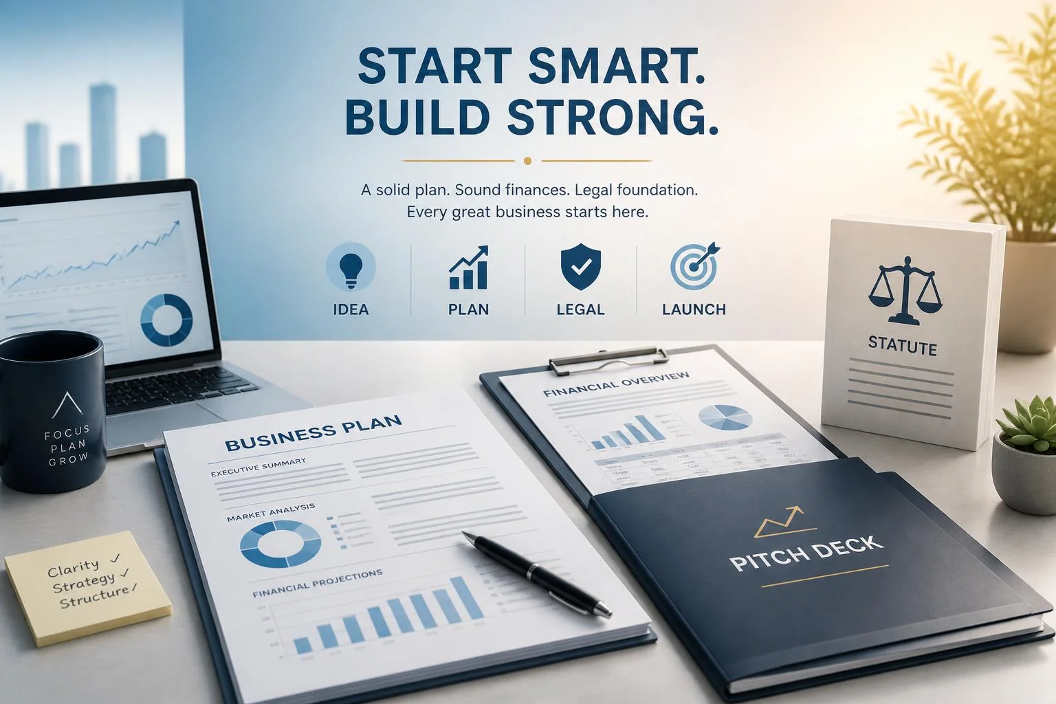 Créer son entreprise : business plan, pitch, statut et trésorerie