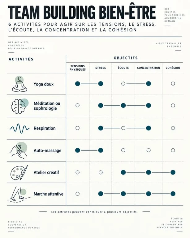 Team building bien-être au travail : activités et objectifs pour renforcer la cohésion