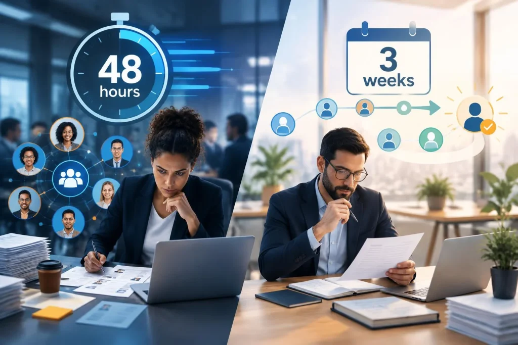 Recrutement sous tension : 48 heures pour répondre, 3 semaines pour décider