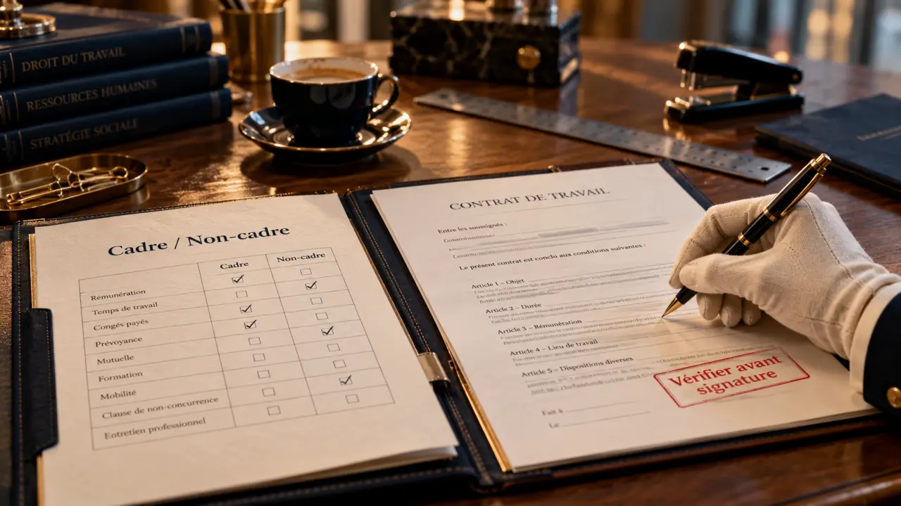Cadre et non cadre : documents et contrat avant signature