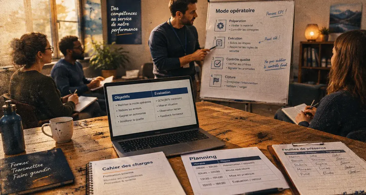 Formation en interne : formateur et participants, objectifs et évaluation