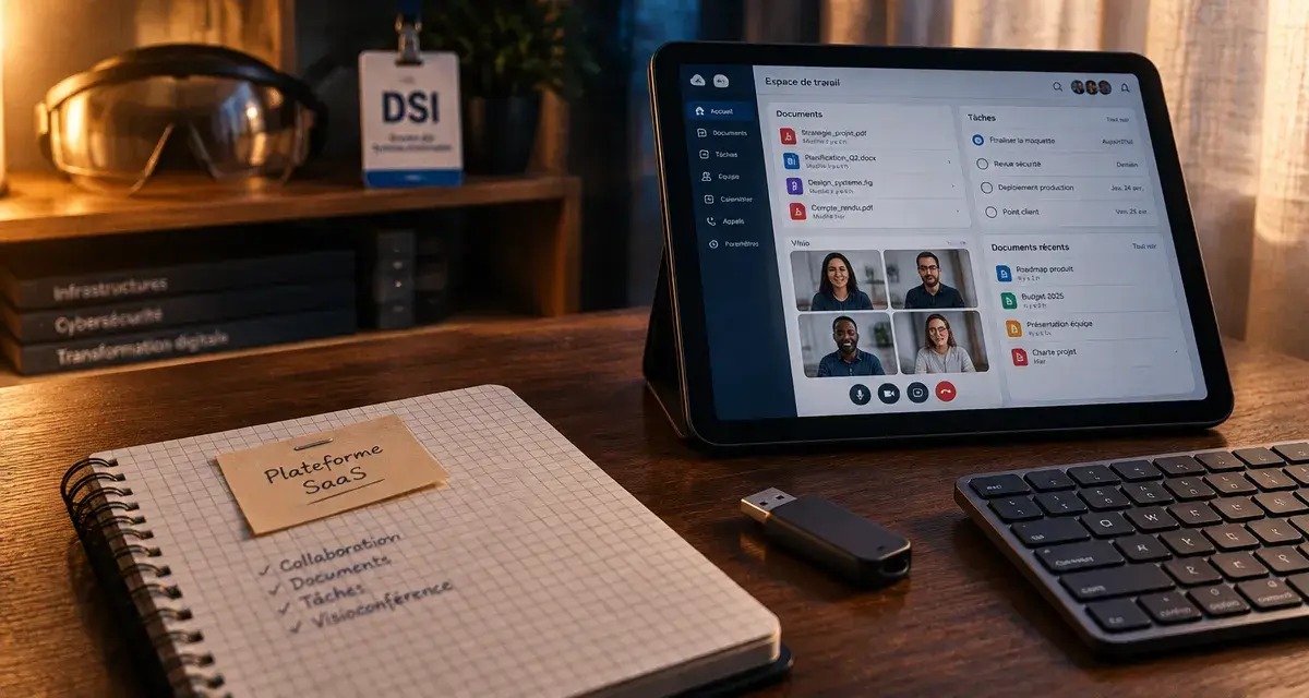 plateforme collaborative mode saas : projets, documents et décisions sur une interface collaborative