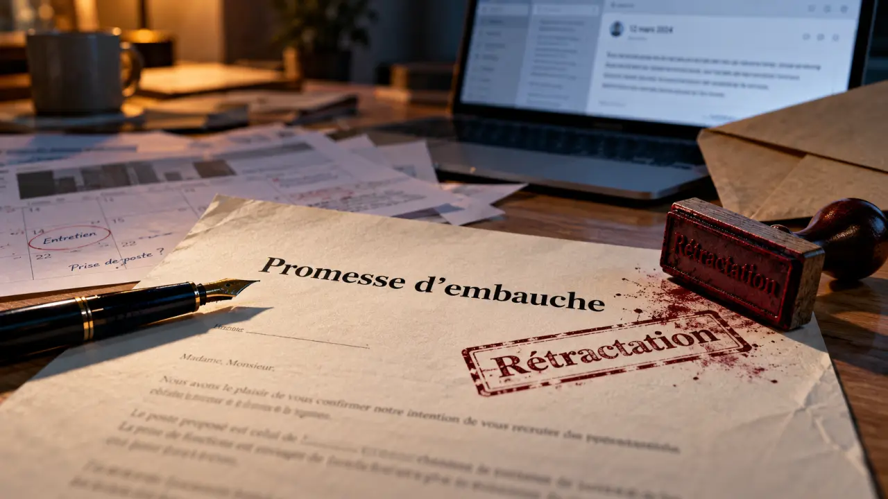 Promesse d embauche non tenue : dossier et rétractation, preuves