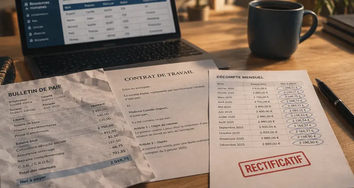 Régularisation salaire erreur employeur : bulletin rectificatif, rappel et trop-perçu à rembourser